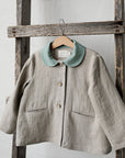 Sweets Natural Peter Pan Collar Linen Jacket, Size 4-5 years