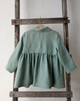 Mint Ruffle Linen Coat