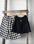 Black Sleeveless Linen Shirt