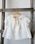 White Short Sleeve Linen Tunic