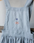 Baby Blue Cross Back Linen Pinafore