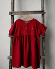 Cherry Short Sleeve Anemone Linen Dress