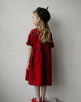 Cherry Short Sleeve Anemone Linen Dress