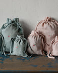 Macarons Pastel Pink Linen Pouch Bag