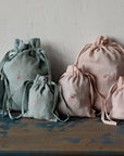 Macarons Pastel Blue Linen Pouch Bag