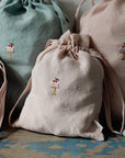 Cake Pastel Pink Linen Pouch Bag