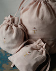 Cake Pastel Pink Linen Pouch Bag