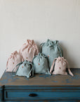 Ice Cream Pastel Blue Linen Pouch Bag