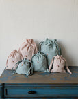 Ice Cream Pastel Pink Linen Pouch Bag