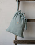 Ice Cream Pastel Blue Linen Pouch Bag