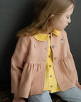 Peach Ruffle Linen Jacket