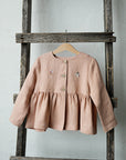 Peach Ruffle Linen Jacket