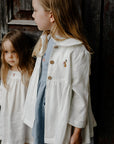 White Ruffle Linen Coat