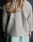 Exclusive Natural Peter Pan Collar Linen Jacket