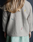 Sweets Natural Peter Pan Collar Linen Jacket, Size 4-5 years