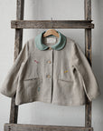 Exclusive Natural Peter Pan Collar Linen Jacket