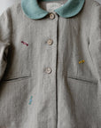 Exclusive Natural Peter Pan Collar Linen Jacket