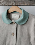 Exclusive Natural Peter Pan Collar Linen Jacket