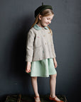 Exclusive Natural Peter Pan Collar Linen Jacket