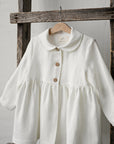 White Ruffle Linen Coat