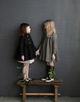 Black Ruffle Linen Coat