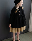 Black Ruffle Linen Coat