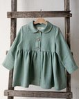 Mint Ruffle Linen Coat