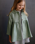 Mint Ruffle Linen Coat