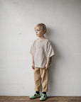 Natural Short Sleeve V Neck Linen Shirt