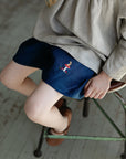 Navy Blue Simple Linen Shorts