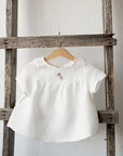 White Short Sleeve Linen Tunic