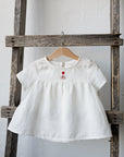 White Short Sleeve Linen Tunic