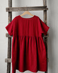 Cherry Short Sleeve Anemone Linen Dress