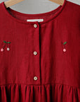 Cherry Short Sleeve Anemone Linen Dress