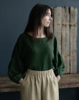 Forest Green Kimono Linen Tunic