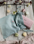 Macarons Pastel Blue Linen Pouch Bag