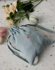 Macarons Pastel Blue Linen Pouch Bag