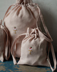 Cake Pastel Pink Linen Pouch Bag