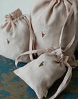 Ice Cream Pastel Pink Linen Pouch Bag