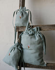 Ice Cream Pastel Blue Linen Pouch Bag