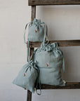 Ice Cream Pastel Blue Linen Pouch Bag