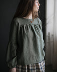 Sage Victorian Linen Tunic