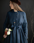 Blue Stripe Emma Linen Coat