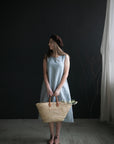 Sky Blue Sleeveless Linen Dress