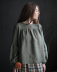 Sage Victorian Linen Tunic