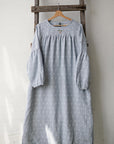 Blue Polka Dot Victorian Linen Dress