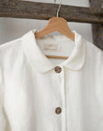 White Peter Pan Collar Linen Jacket