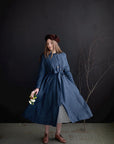 Blue Stripe Emma Linen Coat