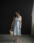 Sky Blue Sleeveless Linen Dress