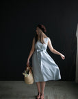 Sky Blue Sleeveless Linen Dress